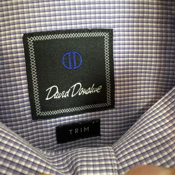 S David Donahue Shirt Mens 15.5 32/33 Purple Long Sleeve Button Up Dress - Picture 3 of 8